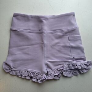 Lilac Ruffle Hem Kids Shorts